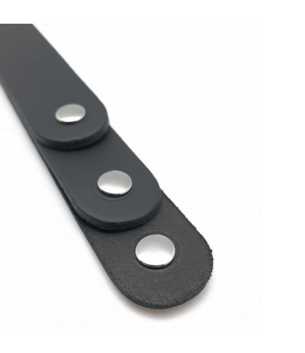 Red Leather Leren Peddel met 3 Lussen - 39,5 cm - Zwart