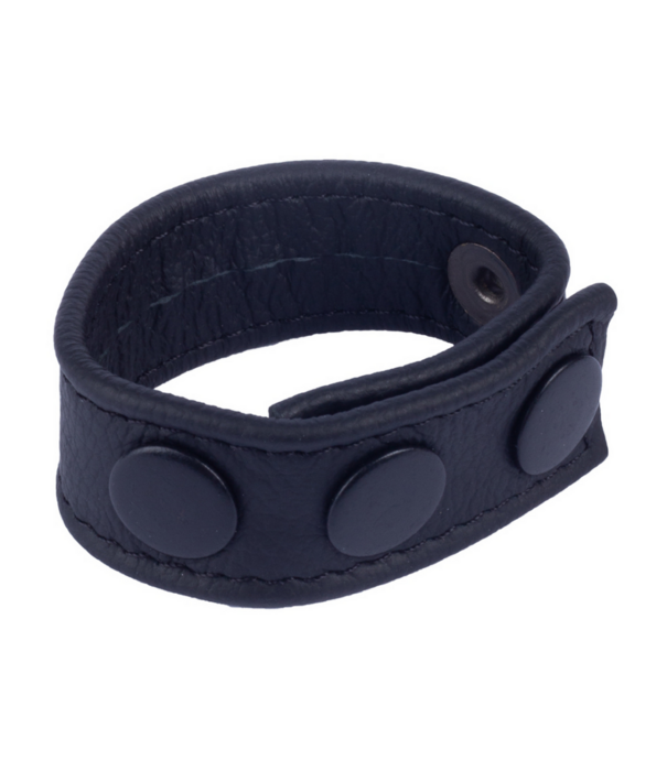 Red Leather Cocky - Verstelbare Leren Cockring - Zwart