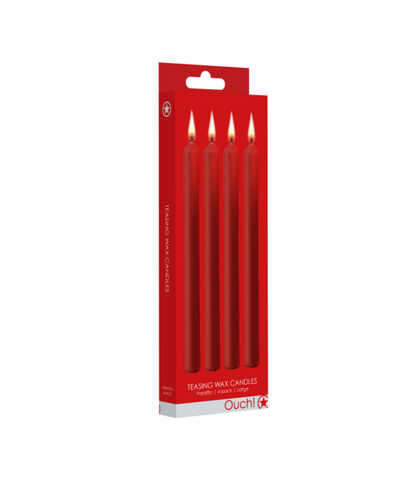 Ouch! by Shots Plagen Kaarsen - 4 Stuks - Groot - Rood