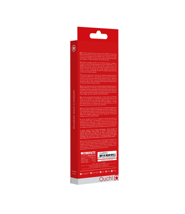 Ouch! by Shots Plagen Kaarsen - 4 Stuks - Groot - Rood