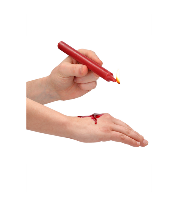 Ouch! by Shots Plagen Kaarsen - 4 Stuks - Groot - Rood