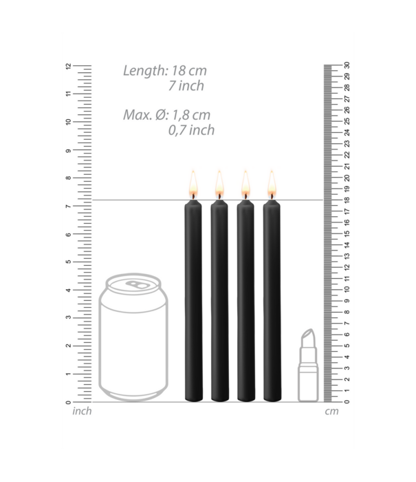 Ouch! by Shots Plagen Wax Kaarsen - 4 Stuks - Groot - Zwart