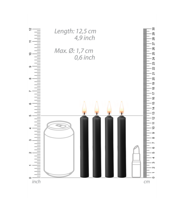 Ouch! by Shots Plagen Waskaarsen - 4 Stuks - Zwart