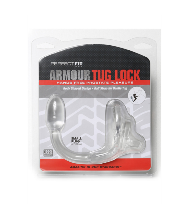 PerfectFitBrand Armor Tug Lock - Cockring met Ball Strap en Butt Plug - Klein