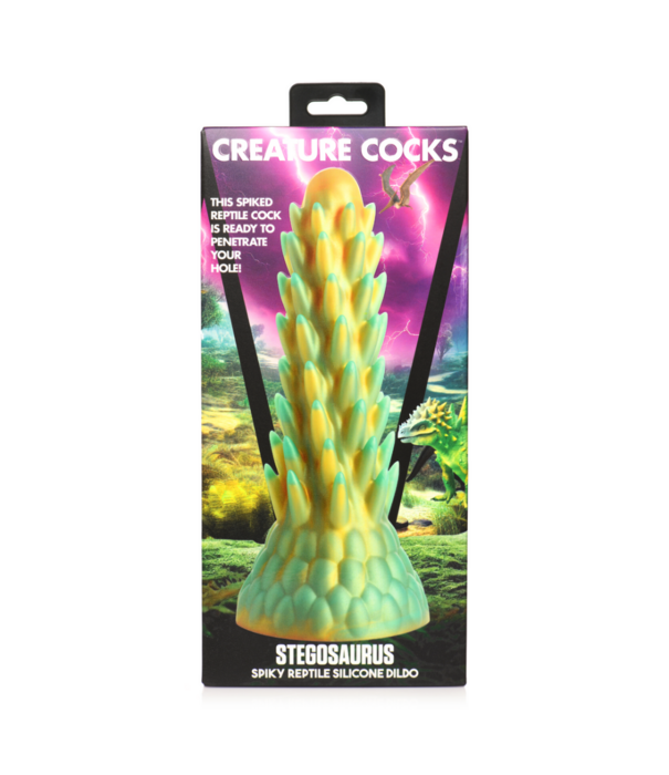 Stegosaurus - Stekelige Reptiel Silicone Dildo - Groen