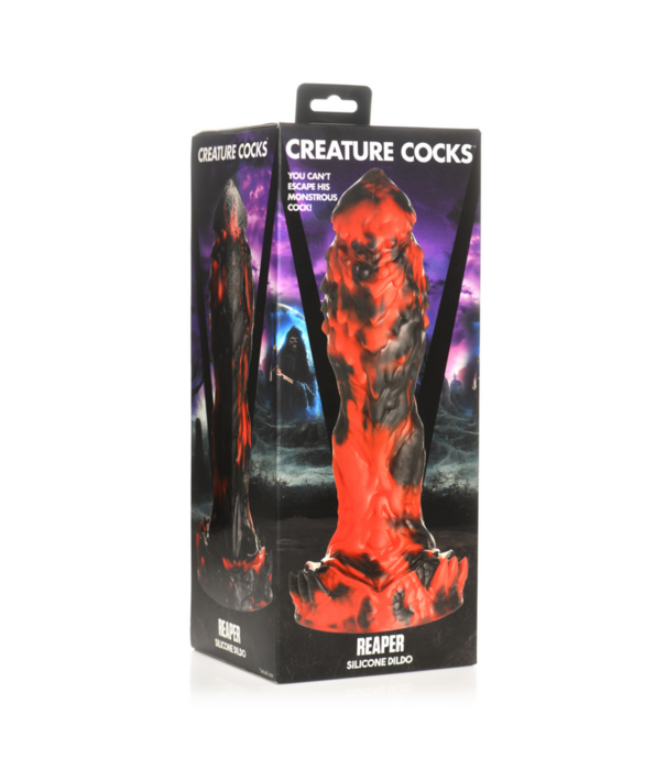 Grim Reaper - Siliconen Dildo - Rood/Zwart