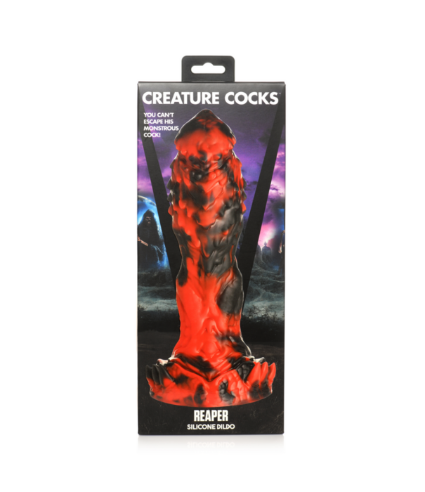 Grim Reaper - Siliconen Dildo - Rood/Zwart