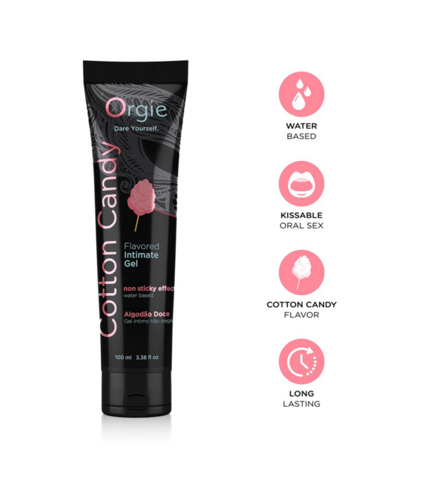 Orgie Lube Tube Cotton Candy - Waterbased Lubricant - 3 fl oz / 100 ml
