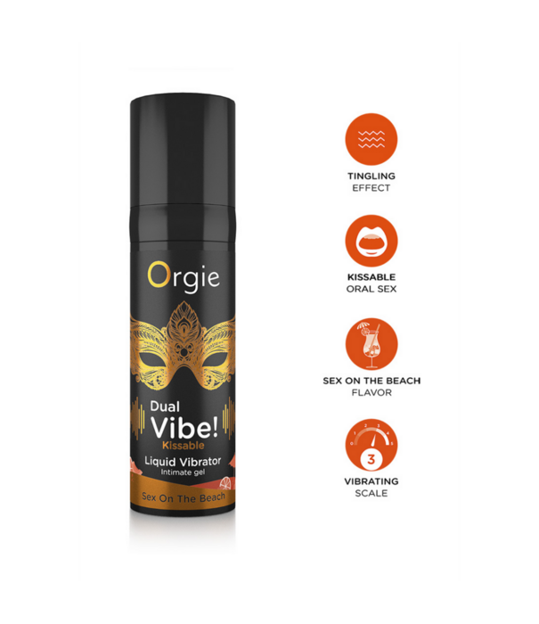 Orgie Dual Vibe! Kissable Liquid Vibrator - Sex On The Beach - 0,5 fl oz / 15 ml
