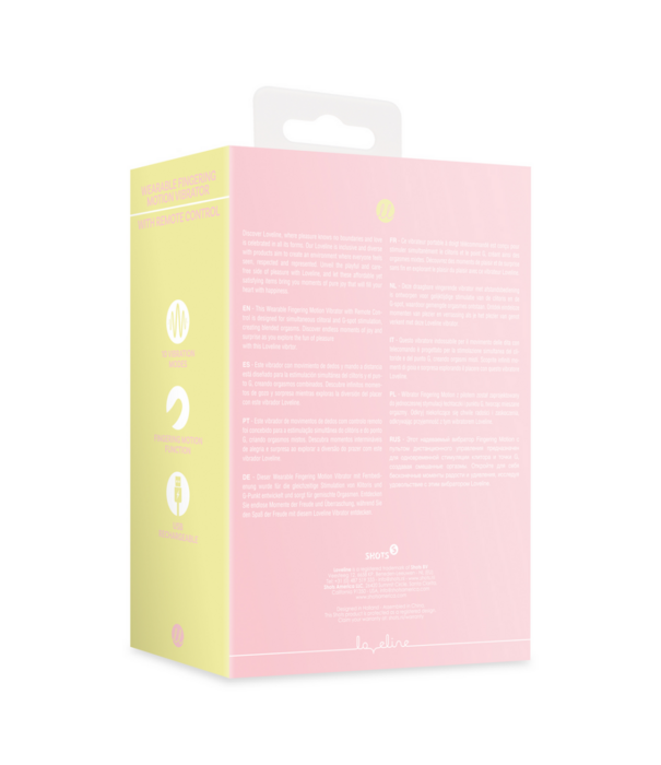 Loveline by Shots Draagbare Vinger Beweging Vibrator met Afstandsbediening - Cherry Chiffon