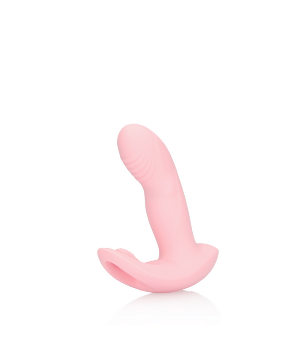 Loveline by Shots Draagbare Vinger Beweging Vibrator met Afstandsbediening - Cherry Chiffon