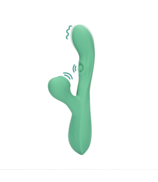 Pulse Wave en Tongue Flickering Rabbit Vibrator - Blue Grass
