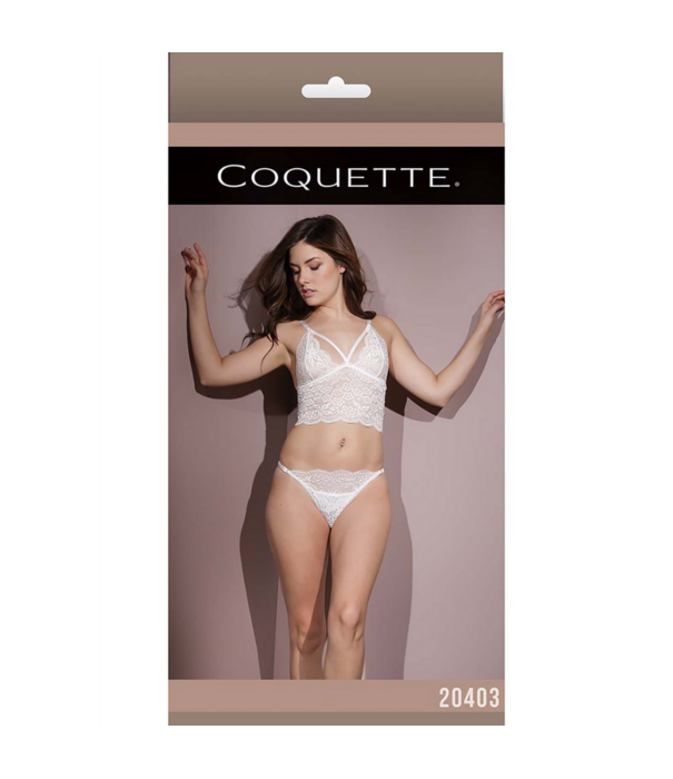 Coquette Bralette and Crotchless Panties - One Size