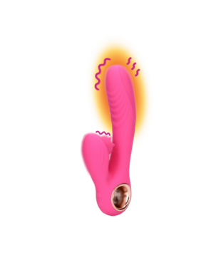 Tongue Flickering en Heating Rabbit Vibrator - Exuberant Pink