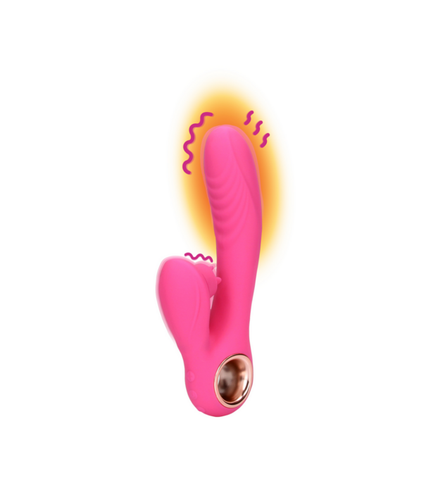 Loveline by Shots Tongue Flickering en Heating Rabbit Vibrator - Exuberant Pink