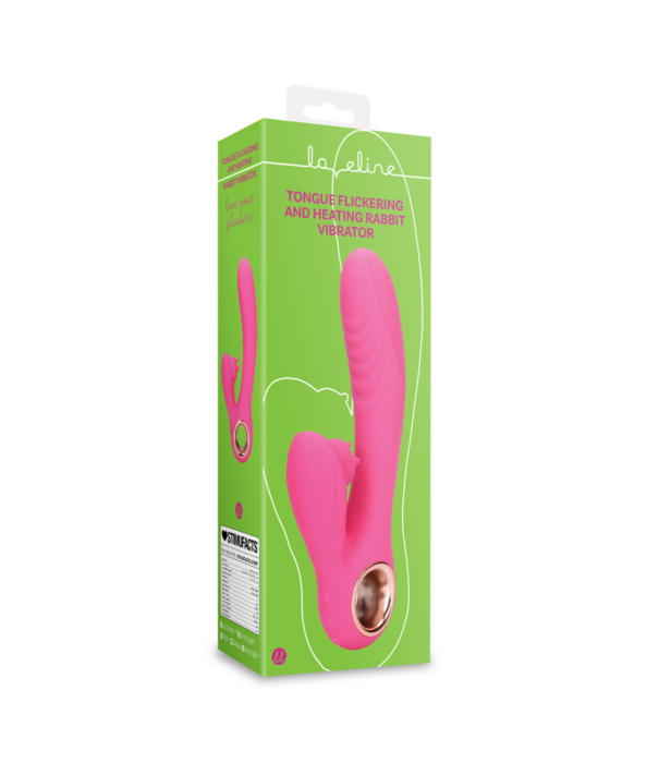Loveline by Shots Tongue Flickering en Heating Rabbit Vibrator - Exuberant Pink