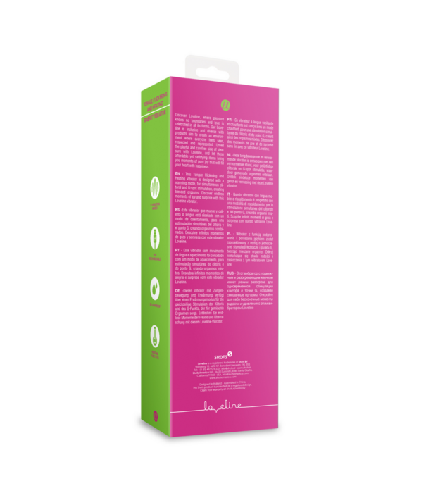 Loveline by Shots Tongue Flickering en Heating Rabbit Vibrator - Exuberant Pink