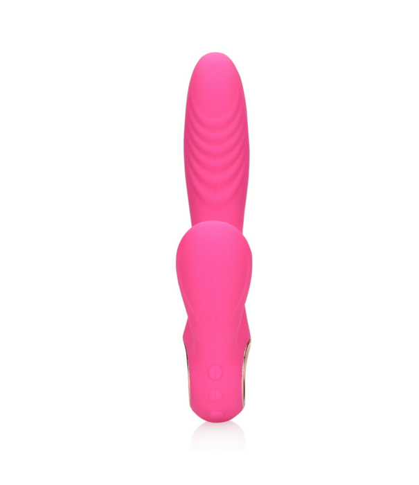 Loveline by Shots Tongue Flickering en Heating Rabbit Vibrator - Exuberant Pink