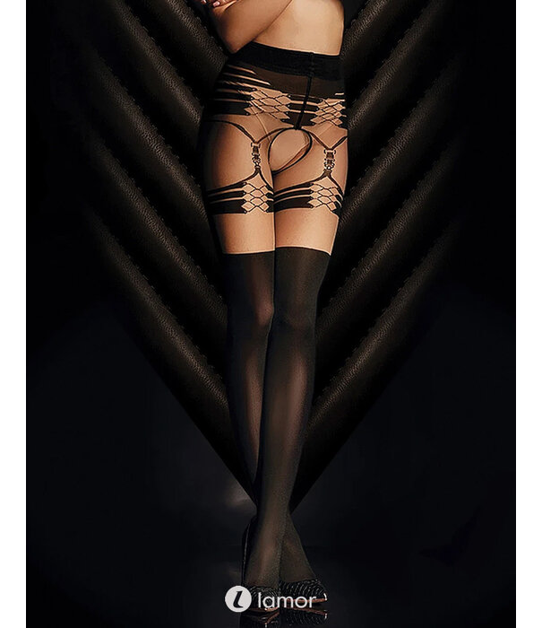 * BALLERINA Ballerina Fantasy Panty 20/50 Denier Zwart Met Borduursel