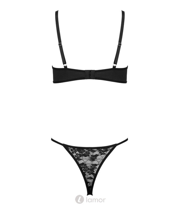 * KOTEK Kotek KO TP107 zwarte 2-delige lingerie set met kant