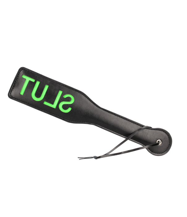 Ouch! by Shots Slut Paddle - Glow in the Dark - Neon Groen