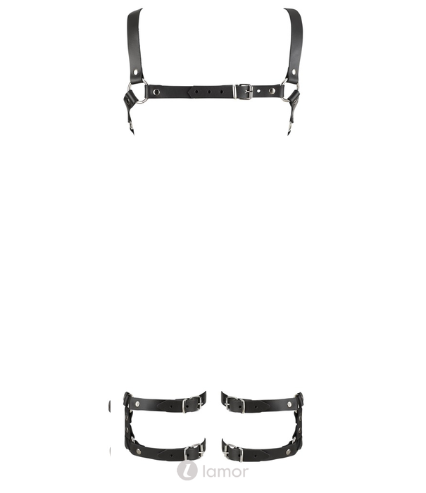 ZADO lederen borst harness met afneembare beenboeien