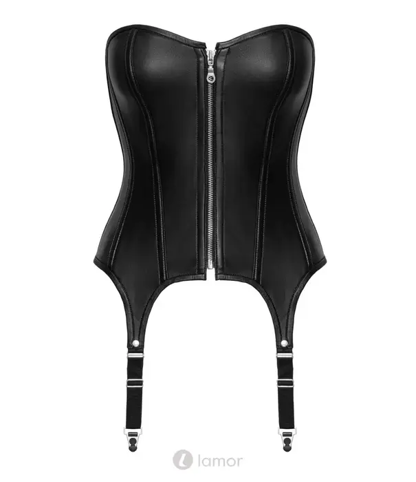 ZADO leren jarretelkorset van zacht lammleder met rits en vetersluiting