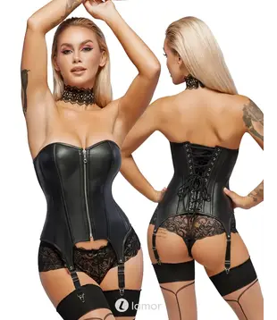 Leren strapless  jarretelkorset, ZD2001063