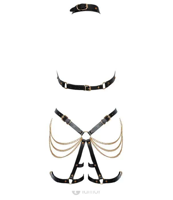 ZADO leren harness set met kettingen en verstelbare bandjes