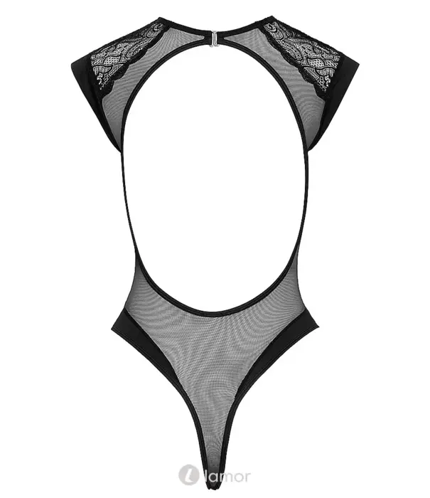 * COTTELLI  Cottelli Lingerie zwarte transparante riobody met kant en strass