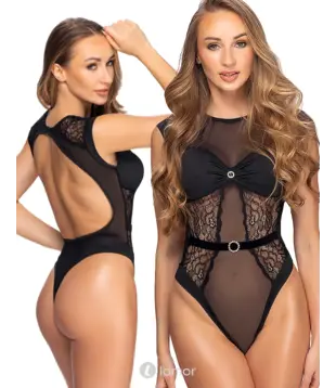 Zwarte kanten riobody transparant, CC2645025