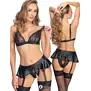 Cottelli LINGERIE soft BH en straps slip ouvert set met rokdetail