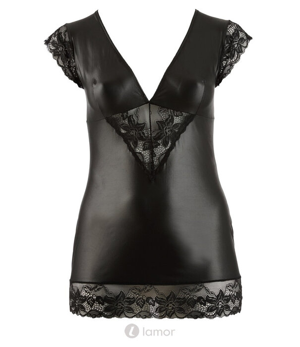 * COTTELLI  Cottelli Lingerie Wetlook Dessous Jurkje Met Kant Grote Maten