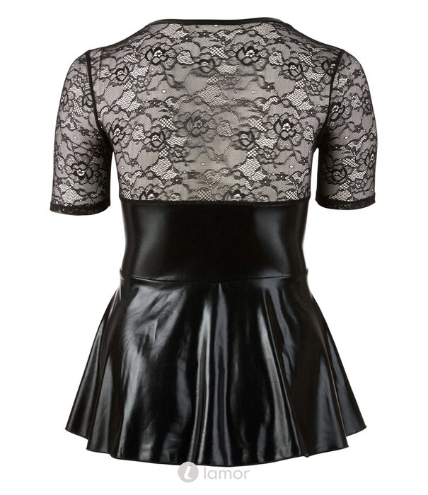 * COTTELLI  Cottelli Lingerie Wetlook Dessous Jurkje Met Kant Grote Maten