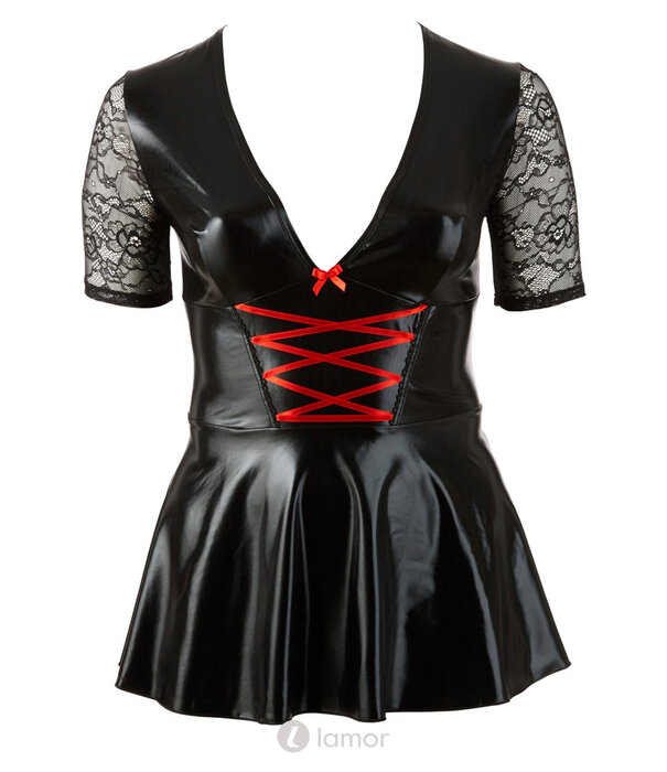 * COTTELLI  Cottelli Lingerie Wetlook Dessous Jurkje Met Kant Grote Maten