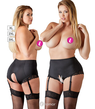 Ouvert Slip Met Jarretels Grote Maten, CC2310546