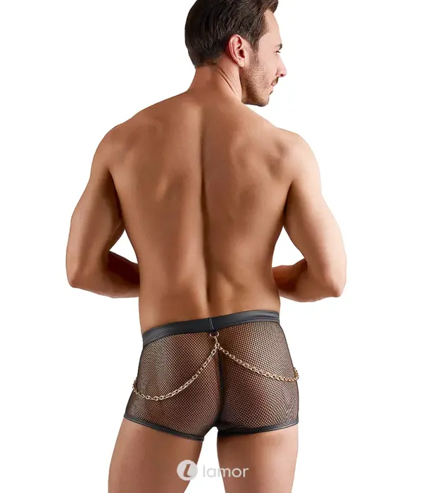 * SVENJOYMENT Svenjoyment Heren Net Short Met Wetlook En Afneembare Kettingen