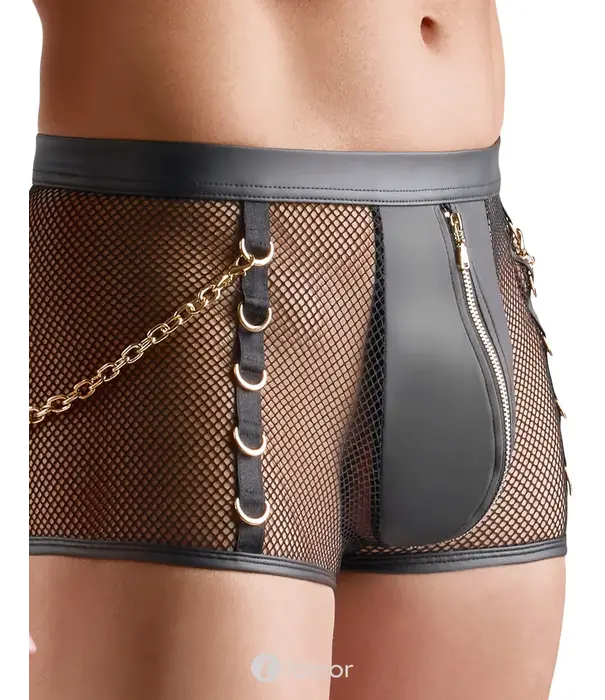 * SVENJOYMENT Svenjoyment Heren Net Short Met Wetlook En Afneembare Kettingen