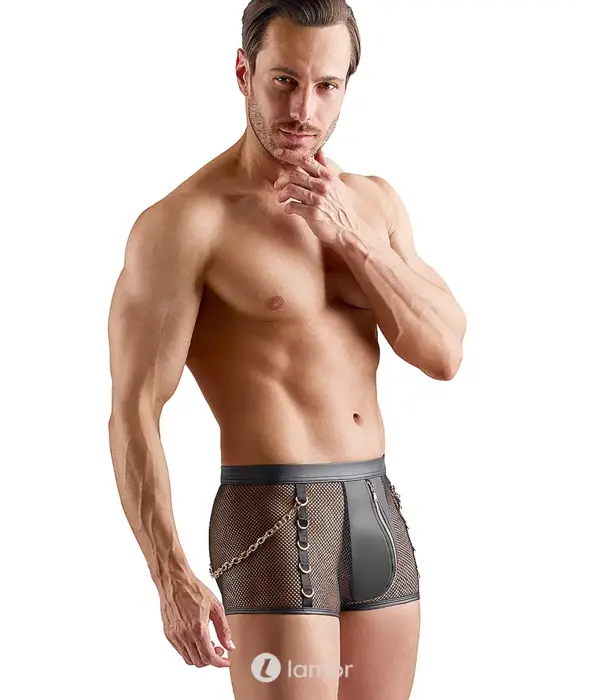 * SVENJOYMENT Svenjoyment Heren Net Short Met Wetlook En Afneembare Kettingen