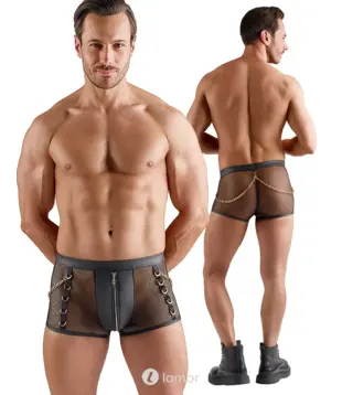 Heren Net Short Met Rits En Kettingen, SJ2133601