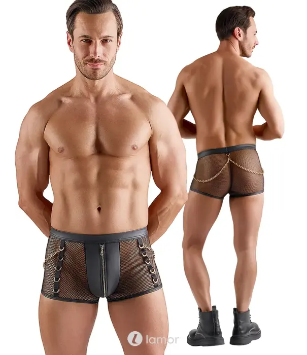* SVENJOYMENT Svenjoyment Heren Net Short Met Wetlook En Afneembare Kettingen
