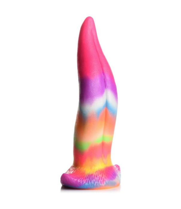 Eenhoorn Tongue - Glow in the Dark - Silicone Dildo - Regenboog