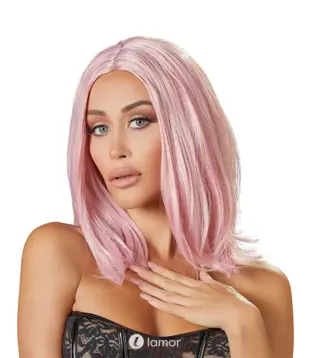 Bob pruik pastelroze, CC0700193