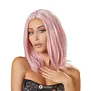 Cottelli ACCESSOIRES pastelroze bob pruik met middenscheiding