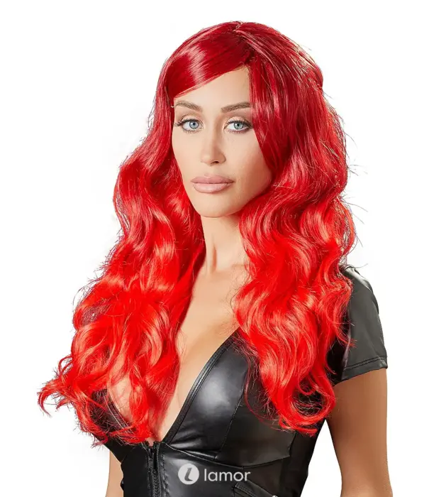 * COTTELLI  Cottelli ACCESSOIRES lange golvende rode pruik verstelbaar