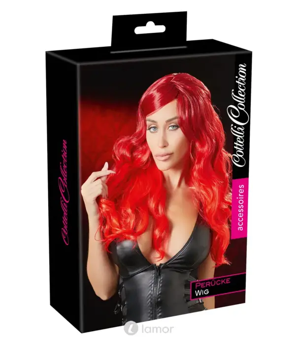 * COTTELLI  Cottelli ACCESSOIRES lange golvende rode pruik verstelbaar