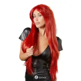 Cottelli ACCESSOIRES rode lange gladde pruik met pony