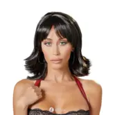 Cottelli ACCESSOIRES zwarte schouderlange pruik met franje
