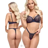 Cottelli LINGERIE beugel bh en riostring set met ringetjes