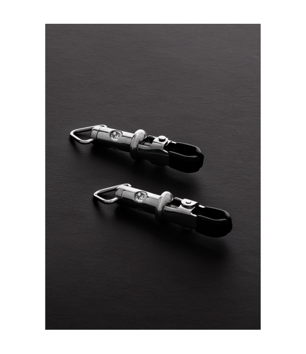 Steel by Shots 2 Barrel Tit Klemmen met 3 Edelstenen